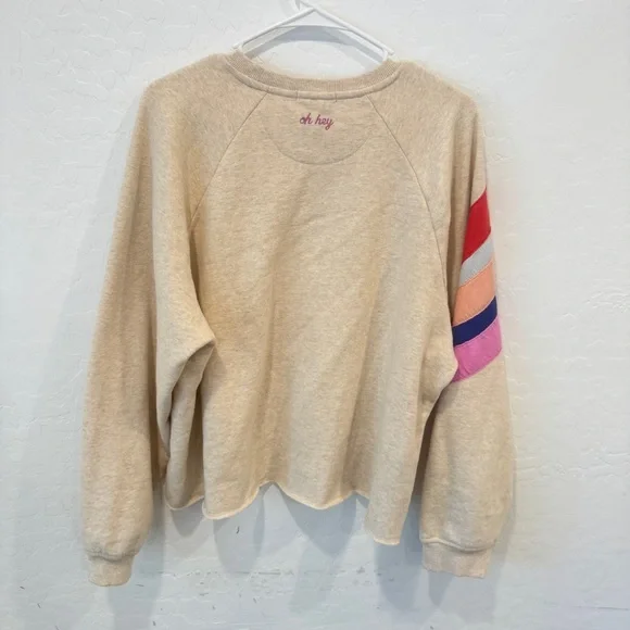 Marine Layer Summit Crewneck Sweatshirt Womens XL Colorful Striped Retro - Picture 9 of 10